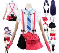 bbganlian Anime LoveLive Sonoda Umi Cosplay Costume Vestito Gioco di Ruolo Uniforme Set Completo Halloween Festa Carnevale Dress Up Suit con Parrucca Copricapo Orecchini per Donna (M)