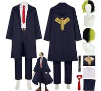 bbganlian Anime Mashle Magic and Muscles Rayne Ames Cosplay Costume Vestito Mush Burned Uniforme Set completo Halloween Festa Carnevale Dress Up Suit con Parrucca per Uomo (XXL)