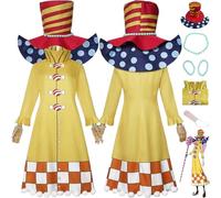 bbganlian Anime One Piece Charlotte Perospero Cosplay Costume Vestito Portgas D Ace Gioco di Ruolo Uniforme Set Completo Halloween Carnevale Dress Up Suit con Cappello per Uomini (XL)
