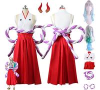 bbganlian Anime One Piece Yamato Cosplay Costume Vestito Monkey D. Luffy Gioco di Ruolo Uniforme Set Completo Halloween Carnevale Dress Up Suit con Parrucca Copricapo per Donne