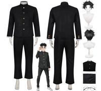bbganlian Anime Personaggio Ken Takakura Cosplay Costume Vestito Gioco di Ruolo Uniforme Set Completo Halloween Carnevale Festa Dress Up Suit con Parrucca Occhiali per Uomo (XS)