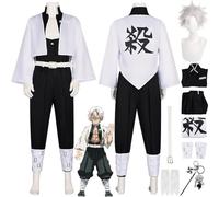 bbganlian Anime Personaggio Shinazugawa Sanemi Cosplay Costume Vestito Douma Gioco di Ruolo Uniforme Set Completo Halloween Carnevale Festa Dress Up Suit con Parrucca per Uomo (S)