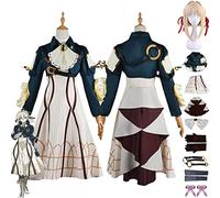 bbganlian Anime Personaggio Violet Evergarden Costume Cosplay Vestito Gioco di ruolo Uniforme Set Completo Halloween Festa Carnevale Dress Up Suit con Parrucca per Donne (M)