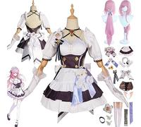 bbganlian Honkai Impact 3 Elysia Cosplay Costume Vestito Personaggio del gioco Uniforme Set Completo Halloween Festa Carnevale Dress Up Suit con Parrucca Copricapo per Donne (S)