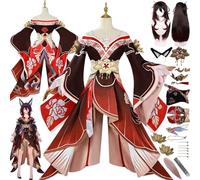 bbganlian Honkai Star Rail Fugue Cosplay Costume Vestito Personaggio del Gioco Uniforme Set Completo Halloween Festa Carnevale Dress Up Suit con Parrucca Copricapo Coda per Donne (XS)