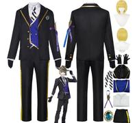 bbganlian Personaggio del Gioco Rook Hunt Cosplay Costume Vestito Twisted Wonderland Gioco di Ruolo Uniforme Set Completo Halloween Carnevale Dress Up Suit con Parrucca per Uomini (XXXL)