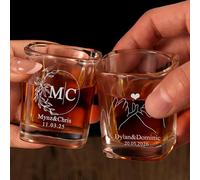 BBGDP Bicchierini Da Whisky Personalizzati Da 2 Pezzi, Nome Personalizzato O Bicchiere Da Whisky Con Monogramma Iniziale, Regalo For Feste Di Matrimonio, Festa Del Papà, Testimoni Dello Sposo