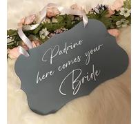 BBGDP Cartello Personalizzato for Matrimonio con Damigella d'Onore, in Vinile La Scritta Arriva Sposa, for Il Portatore Dell'anello(Gray)