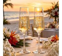 BBGDP Flute Da Champagne Per Matrimoni Personalizzati, Bicchierini Da Brindisi Personalizzati Per La Sposa E Lo Sposo, Regali Ricordo Per Fidanzamento, Anniversario, Addio Al Nubilato - Set Di 2
