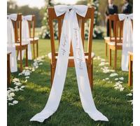 BBGDP Nastro Personalizzato Riservato for Sedia da Matrimonio, Fiocchi for Posti A Sedere, Nome Posto Fiocco, Cartello in Tessuto con Nastro Riservato, Memoriale for Sempre nei Nostri Cuori