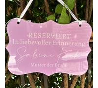 BBGDP Targa Commemorativa Personalizzata con Nome E Ruolo Personalizzati, Cartello Personalizzato Scritta Riservato in Amorevole Memoria for Matrimoni, Striscione Commemorativo for Sedia da Cerimonia