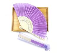 BBGDP Ventagli Pieghevoli Personalizzati da 10/20/30/50/100 Pezzi per Eventi, Ventaglio Portatile con Incisione Personalizzata per Feste di Matrimonio, Bomboniere per Addio al Nubilato(Purple)