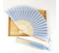 BBGDP Ventagli Pieghevoli Personalizzati da 10/20/30/50/100 Pezzi per Eventi, Ventaglio Portatile con Incisione Personalizzata per Feste di Matrimonio, Bomboniere per Addio al Nubilato(Light Blue)
