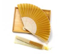 BBGDP Ventagli Pieghevoli Personalizzati da 10/20/30/50/100 Pezzi per Eventi, Ventaglio Portatile con Incisione Personalizzata per Feste di Matrimonio, Bomboniere per Addio al Nubilato(Yellow)