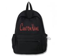 BBGDP Zaini Personalizzati per Bambini, Borse Scolastiche Con Nome Ricamato, Borse A Tracolla Alla Moda, Regalo per Il Ritorno A Scuola per Studenti(Black)
