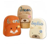 BBGDP Zaini Scolastici Personalizzati Con Nome In Corda Di Cotone Intrecciata, Zaini Per Bambini In Velluto A Coste Con Simpatici Animali Personalizzati, Regali Per Il Ritorno A Scuola Per Bambini