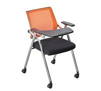 BBGS Sedia Pieghevole Di Addestramento, Sala Riunioni Un Pezzo Desk Sedia Mobile Student Portatile Con La Tabella Consiglio E Presidente Conferenza Pulley, 6 Colori ( Color : Orange , Size : Style 3 )