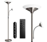 BBHome Lampada da Terra Soggiorno Dimmerabile, Piantana Lampada LED 27W con Lampada da Lettura 6W, Lampada da Terra Moderna con Telecomando e Touch per Soggiorno, Camera da Letto, Ufficio