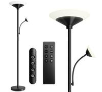 BBHome Lampada da Terra Soggiorno Dimmerabile, Piantana Lampada LED 27W con Lampada da Lettura 6W, Lampada da Terra Moderna con Telecomando e Touch per Soggiorno, Camera da Letto, Ufficio