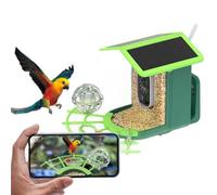 BBIAM Mangiatoia per uccelli a energia solare con fotocamera, casetta per uccelli intelligente con riconoscimento delle specie di uccelli AI, risoluzione 2K, visualizzazione in tempo reale, notifiche