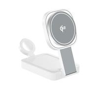 BBIAM Qi2 - Stazione di ricarica magnetica wireless 3 in 1 certificata per caricabatterie Apple Magsafe, caricabatterie wireless portatile pieghevole con adattatore da 30 W per iPhone, iWatch e