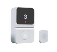 BBIAM Videocamera intelligente per campanello wireless con suoneria, visione notturna a colori, visione live HD, conversazione bidirezionale, visione ultra ampia, bianco