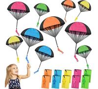 BBjinronjy Giocattoli per paracadutisti per bambini, 10 pezzi, giocattolo per paracadute, giocattolo per bambini e adulti, eroi aerei