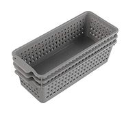 Bblie Cesto Portaoggetti in Plastica con Manici, Grigio, Set di 3