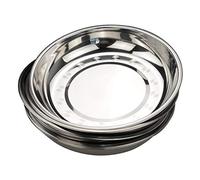 Bblie Set di 6 Piatti da Portata in Acciaio INOX, Piastra Rotonda per Cena, Piatti per Camping, Piatto Rotondo da Cucina
