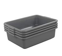 Bblie Vaschetta Rettangolare Bacinella di Plastica Piccola, Confezione da 4, Grigio Bacinella Bucato