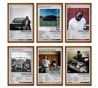 BBLKDZTX Kendrick Lamar Set di 6 poster con copertina di album, poster musicali su tela per camera da letto, poster estetici e stampe artistiche da parete 20 x 30 cm, stile 3