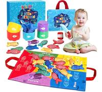 BBLTIFF 22 Pezzi Giochi Bambini 1 Anno, Gioco Pesca Bambini con 15 Pesci, 5 Tazze Impilabili, Canne da Pesca, Borse, Giochi Montessori 1 2 3 Anno, Regalo Bambino 1 2 Anno, Regali per Bambini 1 2 Anni