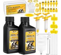 BBLTIFF 36 Pezzi Kit Spurgo Freni per Shimano,TEKTRO, MAGURA, TRP Freni a Disco Idraulici, Kit Spurgo Freni Bici con 300 ML di Olio Minerale, Adatto per Strada e Mountain Bike
