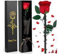 BBLTIFF Rosa Eterna, Rosa Stabilizzata Vera con Scatola Regalo, Vera Rosa Eterna, Regalo Donna, Fiori Stabilizzati Veri, San Valentino Regalo per Donne, Rose Stabilizzate per Madri, Amiche, Mogli