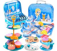 BBLTIFF Set da Tè per Bambini, 50pcs Giocattoli da Accessori Cucina Bambini, set da tè Giocattolo con Valigia, Giocattoli da Accessori Cucina Bambini, Regalo Perfetto per Ragazze di 3 4 5 6 7 Anni