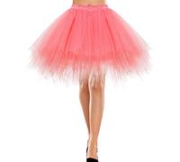 Bbonlinedress 1950s Donna Sottovesti e Sottogonne Retro Vintage Sottogonne Rockabilly Mini Gonne Coral S