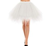 Bbonlinedress 1950s Donna Sottovesti e Sottogonne Retro Vintage Sottogonne Rockabilly Mini Gonne Ivory M