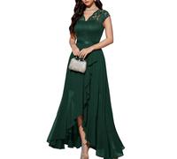 Bbonlinedress Abiti da Sera Manica Lunga Elegante delle Donne Festive Prom Dress Estate Chiffon Abito da Damigella d'Onore Partito Abito da Ballo Dark Green XL