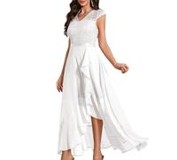 Bbonlinedress Abito da sera elegante per matrimonio, abito da cerimonia nuziale, abito da cerimonia nuziale in chiffon, abito da sera, Xp-bianco, L