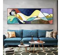 BBOVOBB Arte astratta della parete Ragazza che dorme Dipinto Stampe su tela e poster Immagini per soggiorno Decorazione astratta della parete 50x150 cm (20x59 pollici) Senza cornice