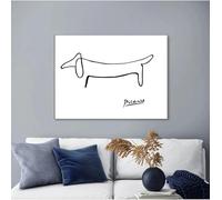 BBOVOBB Picasso Pittura astratta Un cane Poster Immagini da parete in bianco e nero Nordic Wall Art Canvas Poster Living Room Decor 21x30cm (8x12in) Senza cornice