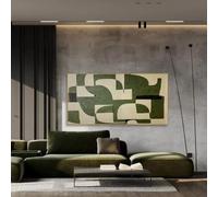 BBOVOBB WabiSabi - Quadro artistico da parete con geometria verde su tela, arte minimalista moderna di metà secolo, 90 x 185 cm, senza cornice