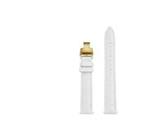 BBPLWEEA YingYou 12mm 14mm 15mm 16mm 17mm 18mm 20mm Compatibile con cinturino bianco Tissot DW Fibbia orologio in orologio da donna in pelle bovina(8801matte-golden A,15mm)