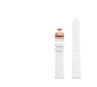 BBPLWEEA YingYou 12mm 14mm 15mm 16mm 17mm 18mm 20mm Compatibile con cinturino bianco Tissot DW Fibbia orologio in orologio da donna in pelle bovina(8806matte-RG A,12mm)