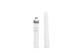 BBPLWEEA YingYou 12mm 14mm 15mm 16mm 17mm 18mm 20mm Compatibile con cinturino bianco Tissot DW Fibbia orologio in orologio da donna in pelle bovina(8809light-silver A,12mm)