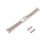 BBPLWEEA YingYou 13 17 19 20 22mm Commercio All'ingrosso Estremità Curva Cava Maglie A Vite Solide Cinturino Di Ricambio Cinturino Vecchio Stile Compatibile Con Jubilee Dayjust(Middle Gold,19mm)