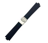 BBPLWEEA YingYou Cinturino For Orologio Con Cinturino In Silicone Convesso Da Polso 24x11mm 24x10mm 22x12mm(Blue-silver,24X12MM_3MM PORT-DEPTH)