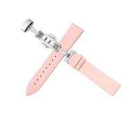 BBPLWEEA YingYou Cinturino for Orologio con Motivo Ad Ago Ultra Sottile, Cinturino in Morbida Pelle di Mucca da Uomo E da Donna, Cinturino con Fibbia A Farfalla(Pink,Width 21mm)