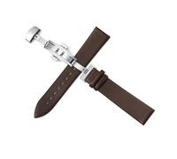 BBPLWEEA YingYou Cinturino for Orologio con Motivo Ad Ago Ultra Sottile, Cinturino in Morbida Pelle di Mucca da Uomo E da Donna, Cinturino con Fibbia A Farfalla(Dark Brown,Width 12mm)