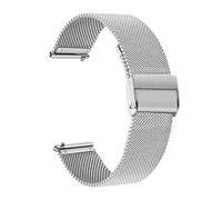 BBPLWEEA YingYou Cinturino For Orologio In Acciaio Inossidabile Massiccio Milanese A Sgancio Rapido Da 18 Mm, 20 Mm, 22 Mm, 24 Mm, Fibbia Pieghevole For Cinturino Dell'orologio(Silver Milan,18mm)
